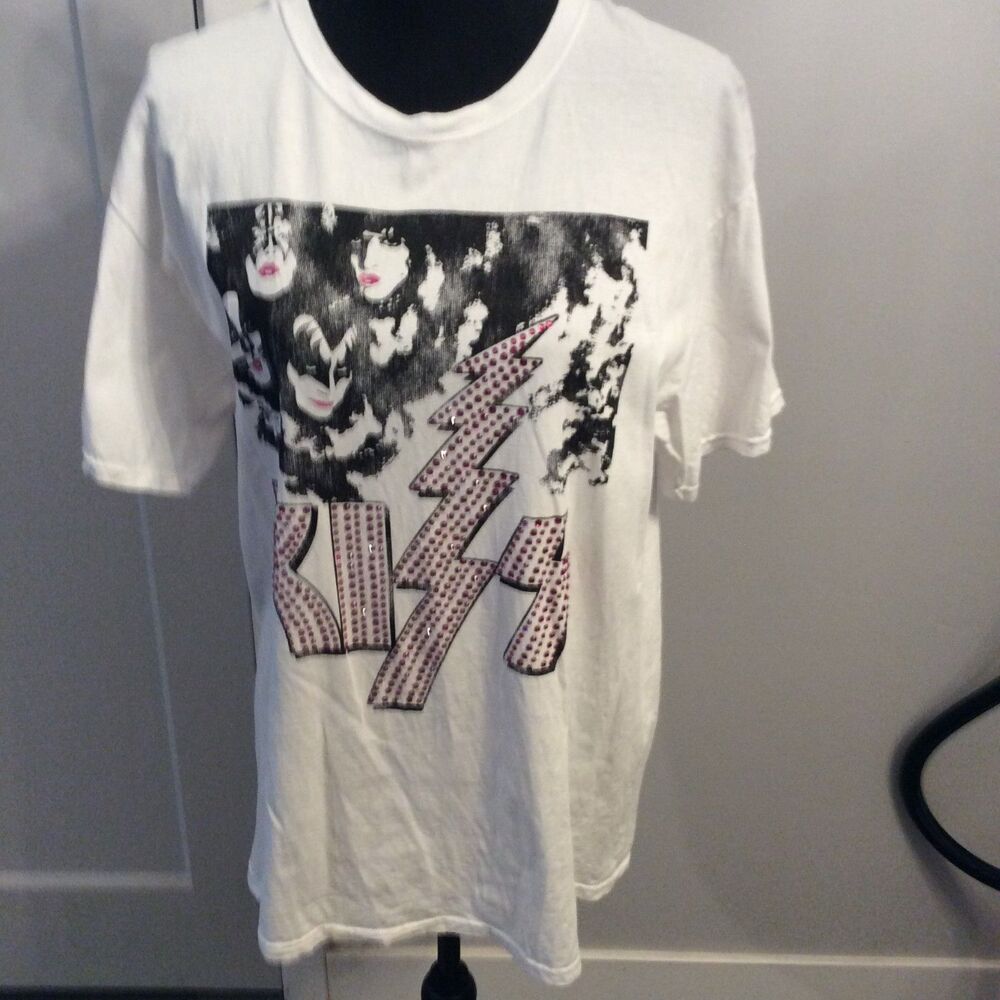 KISS Band Tee Medium M Womens Bling Graphic Cotton